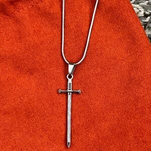 Stainless steel sword necklace